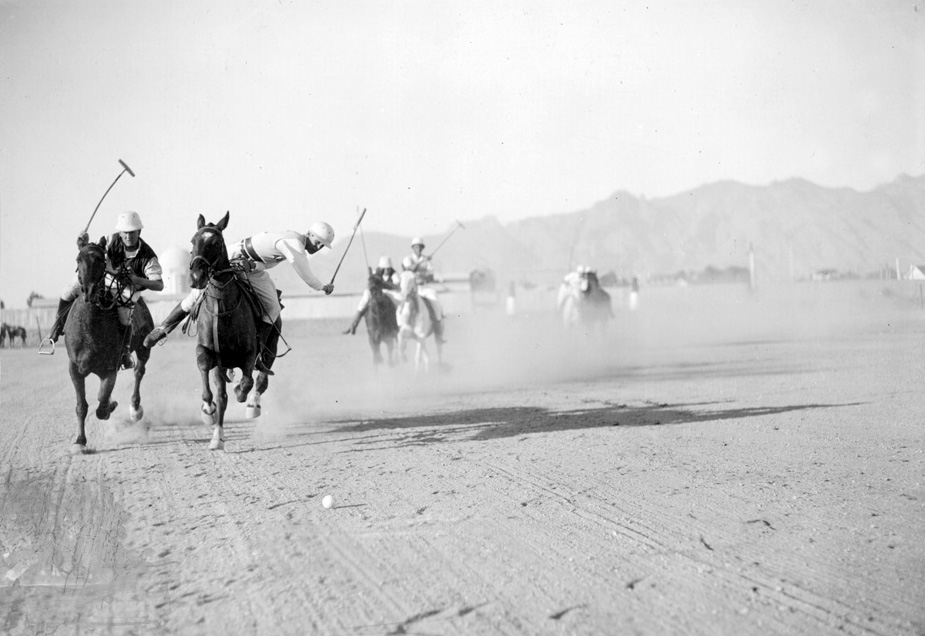 An action shot of UA Men's Polo team during a match in the 1920s.